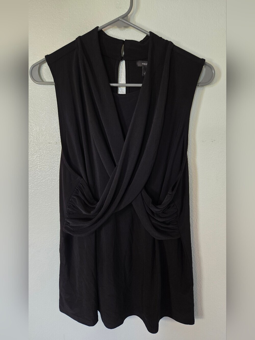 Halogen | Black Knit Cross Front Sleeveless Top Size 2X